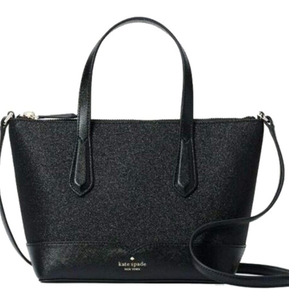 kate spade Handbags - NWT Kate Spade New York Lola Glitter Small Satchel Crossbody Bag Black